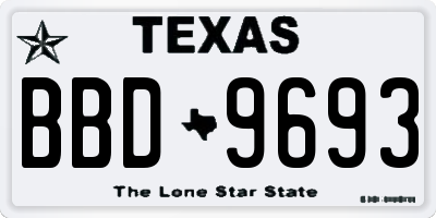 TX license plate BBD9693