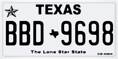 TX license plate BBD9698