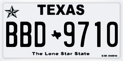 TX license plate BBD9710