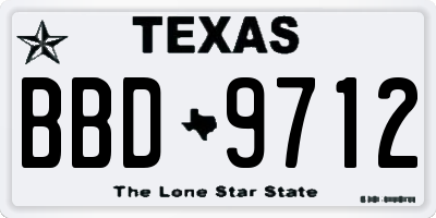TX license plate BBD9712