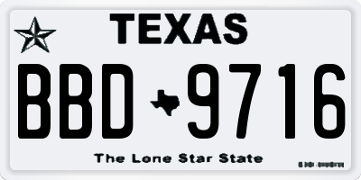 TX license plate BBD9716