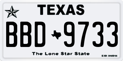 TX license plate BBD9733