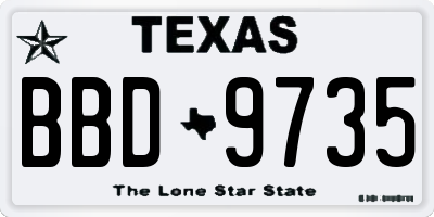 TX license plate BBD9735