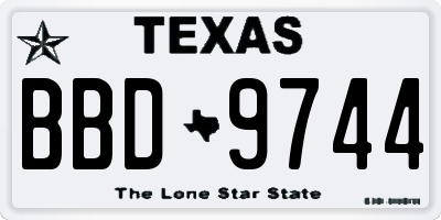 TX license plate BBD9744