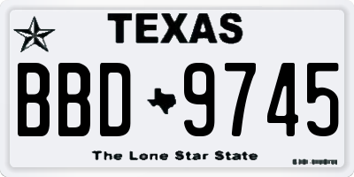 TX license plate BBD9745