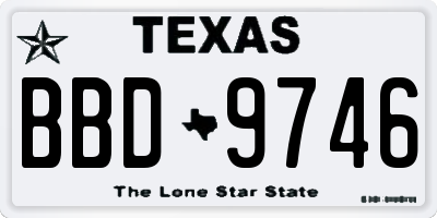 TX license plate BBD9746