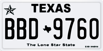 TX license plate BBD9760