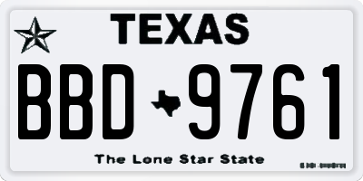 TX license plate BBD9761