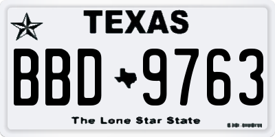 TX license plate BBD9763