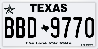 TX license plate BBD9770
