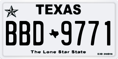TX license plate BBD9771