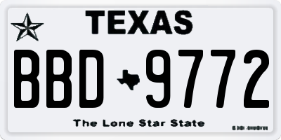 TX license plate BBD9772
