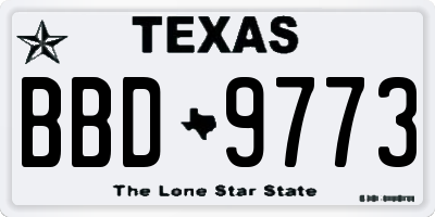 TX license plate BBD9773
