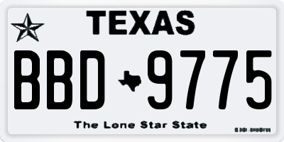 TX license plate BBD9775