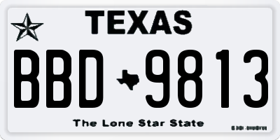 TX license plate BBD9813