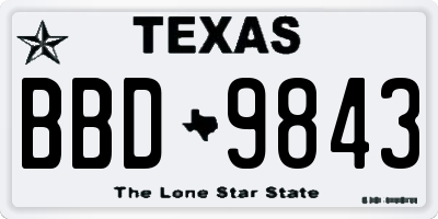 TX license plate BBD9843