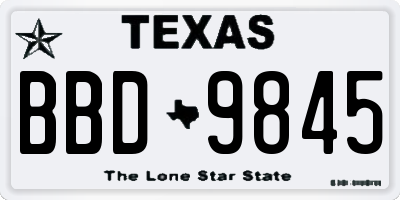 TX license plate BBD9845