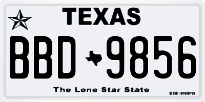 TX license plate BBD9856