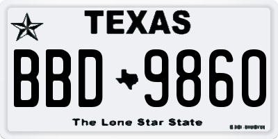 TX license plate BBD9860