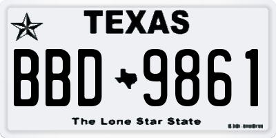 TX license plate BBD9861
