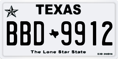 TX license plate BBD9912