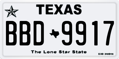 TX license plate BBD9917