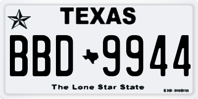 TX license plate BBD9944
