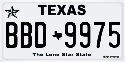 TX license plate BBD9975