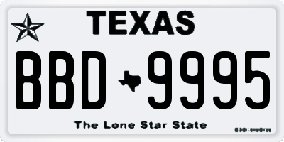 TX license plate BBD9995