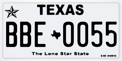 TX license plate BBE0055
