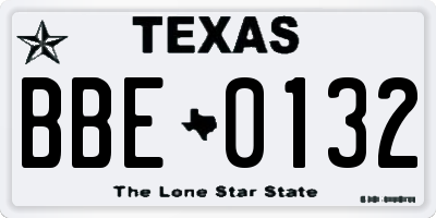 TX license plate BBE0132
