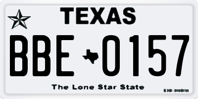 TX license plate BBE0157