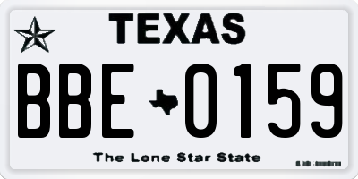 TX license plate BBE0159