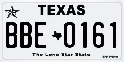 TX license plate BBE0161