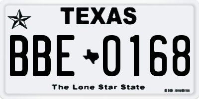 TX license plate BBE0168