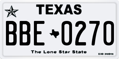 TX license plate BBE0270