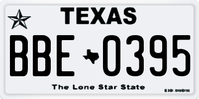 TX license plate BBE0395