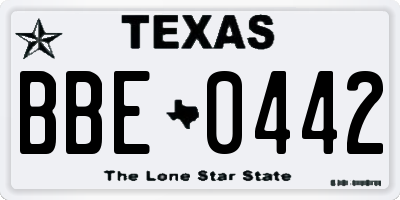 TX license plate BBE0442