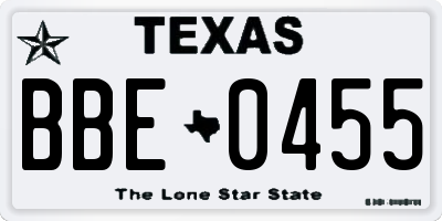 TX license plate BBE0455