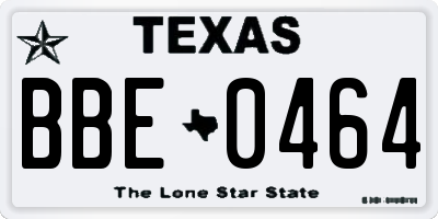 TX license plate BBE0464