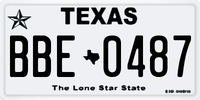 TX license plate BBE0487