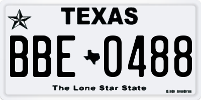 TX license plate BBE0488
