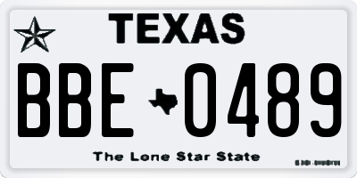 TX license plate BBE0489