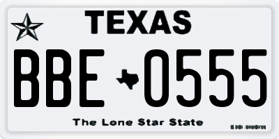TX license plate BBE0555