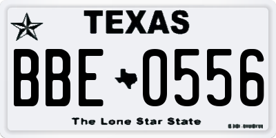 TX license plate BBE0556