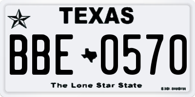 TX license plate BBE0570