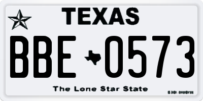 TX license plate BBE0573