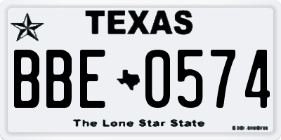 TX license plate BBE0574
