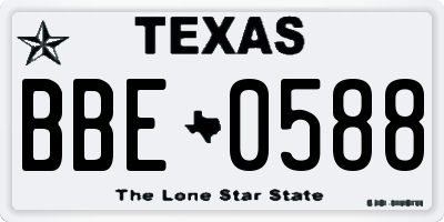 TX license plate BBE0588