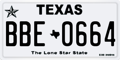 TX license plate BBE0664